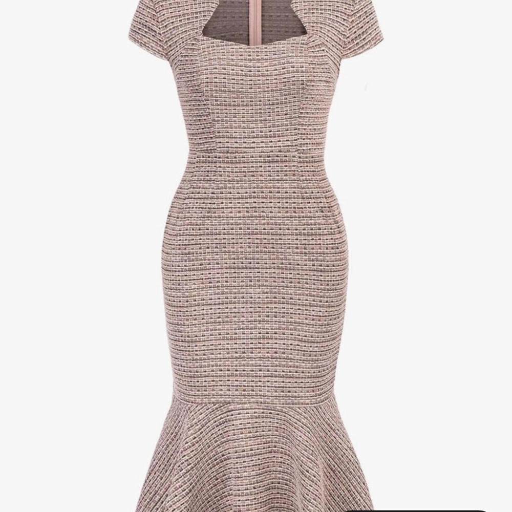 Grace Karin Elegant Pink Tweed Dress medium